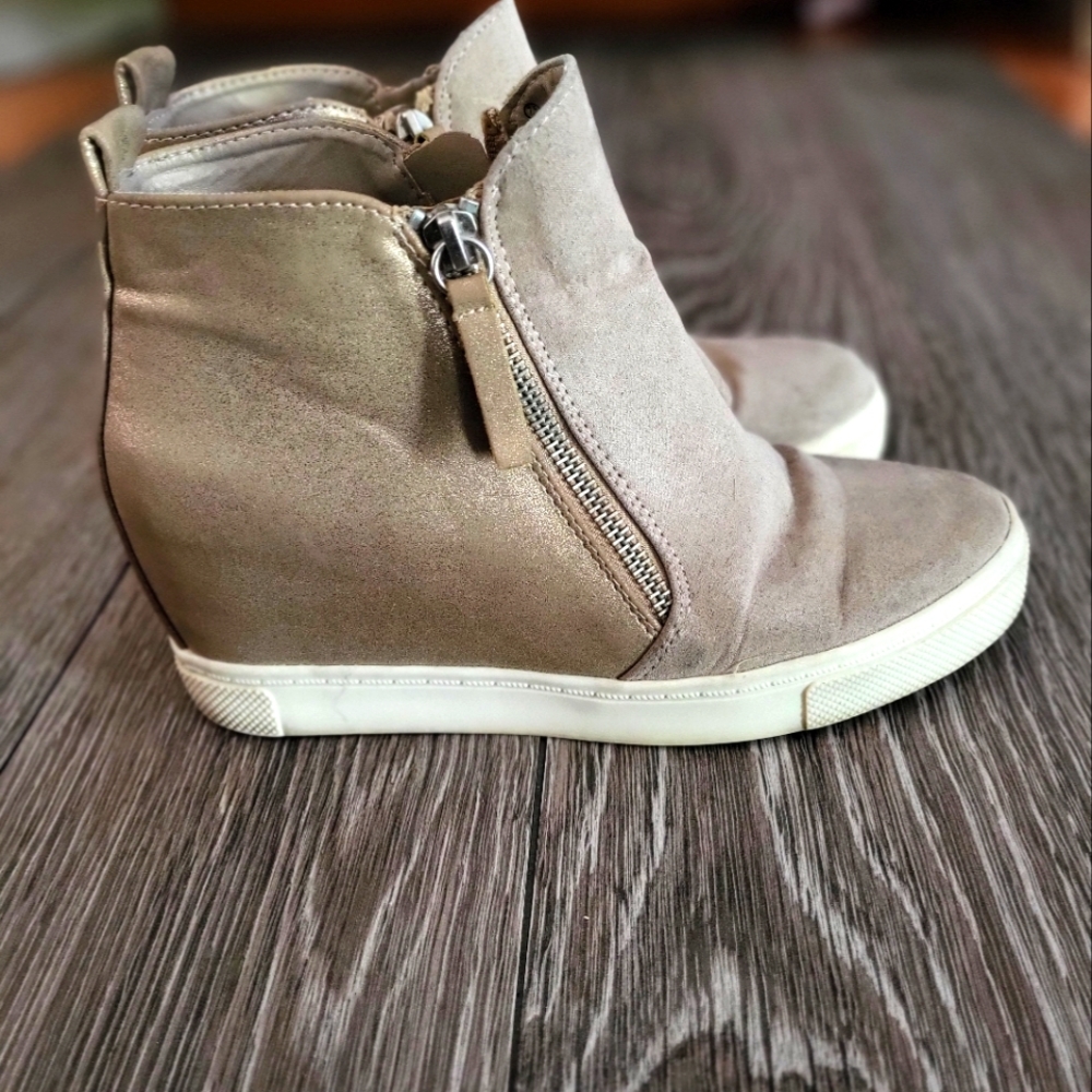 Wedge Sneaker taupe/tan/gold